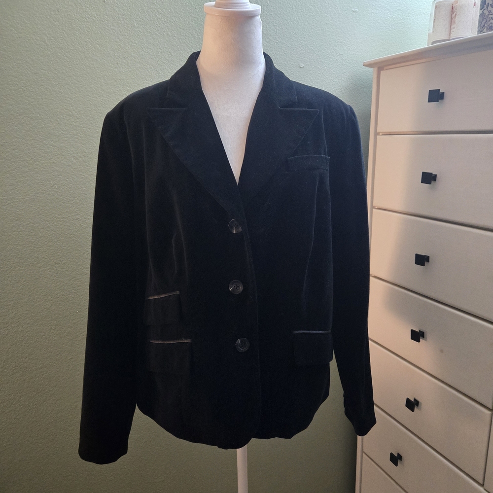 Vintage Merona Women's Black Velveteen Blazer